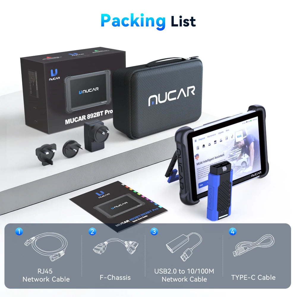 MUCAR 892BT PRO OBD2 Scanner Topology Mapping Diagnostic Tools Support J2534 CANFD DOIP Protocol 35 Resets Lifetime Free Update