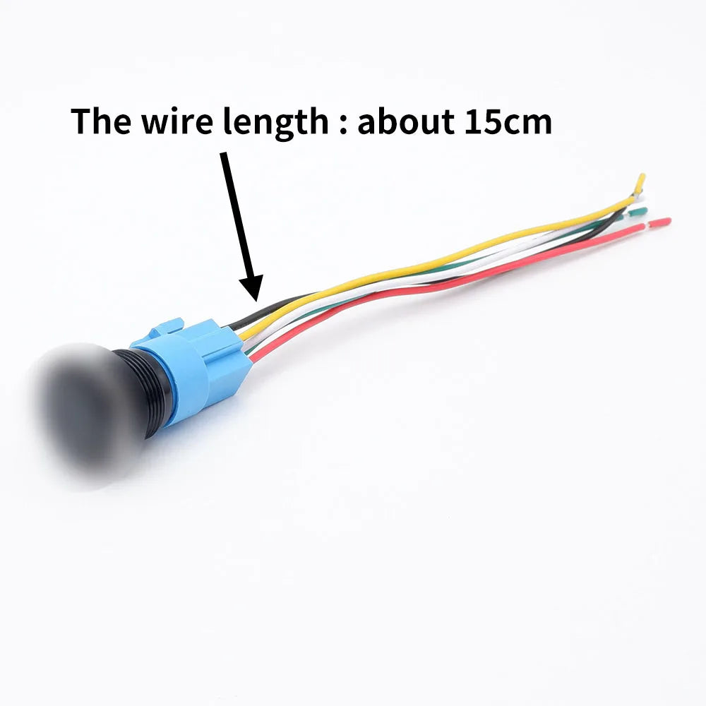12/16/19/22mm Push Button Switch Oxidized Black Momentary Latching Fixed On Off Power Switch with wire LED Light 5V 12V 24V 220V