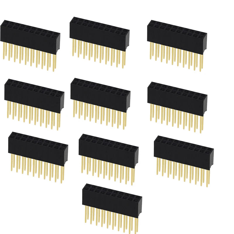 10PCS 2.54mm Pitch Straight Pin Header Male Connector 1x6/1x8/1x10/1x15/1x20/1x40 2x6/2x8/2x10/2x20 Single/Double Row PC