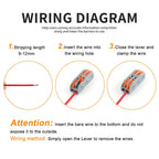 30PCS Lever Wire Connectors Push-in Quick Connect Wire Splice Compact Inline Connector Terminals for Electrical 28-12 AWG Wiring