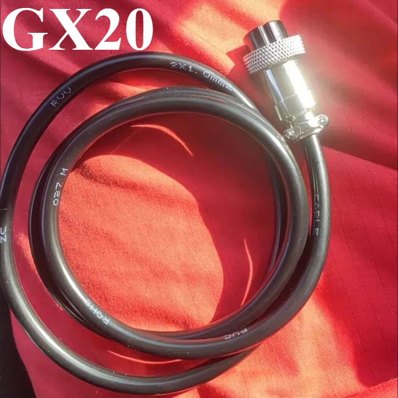 250V Aviation Plug Socket GX20 7-20A  with Wire 2 3 4 5 6 7 8 9 10 12 Pin Connector Cable Male and Female Connection Line