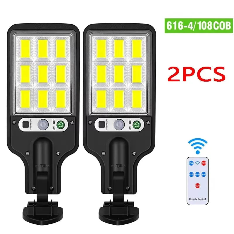 Outdoor Solar Wall Led Light with Human Body Motion Sensor 3 Modes Garden Terrace Garage Courtyard Waterproof Street Lighting
