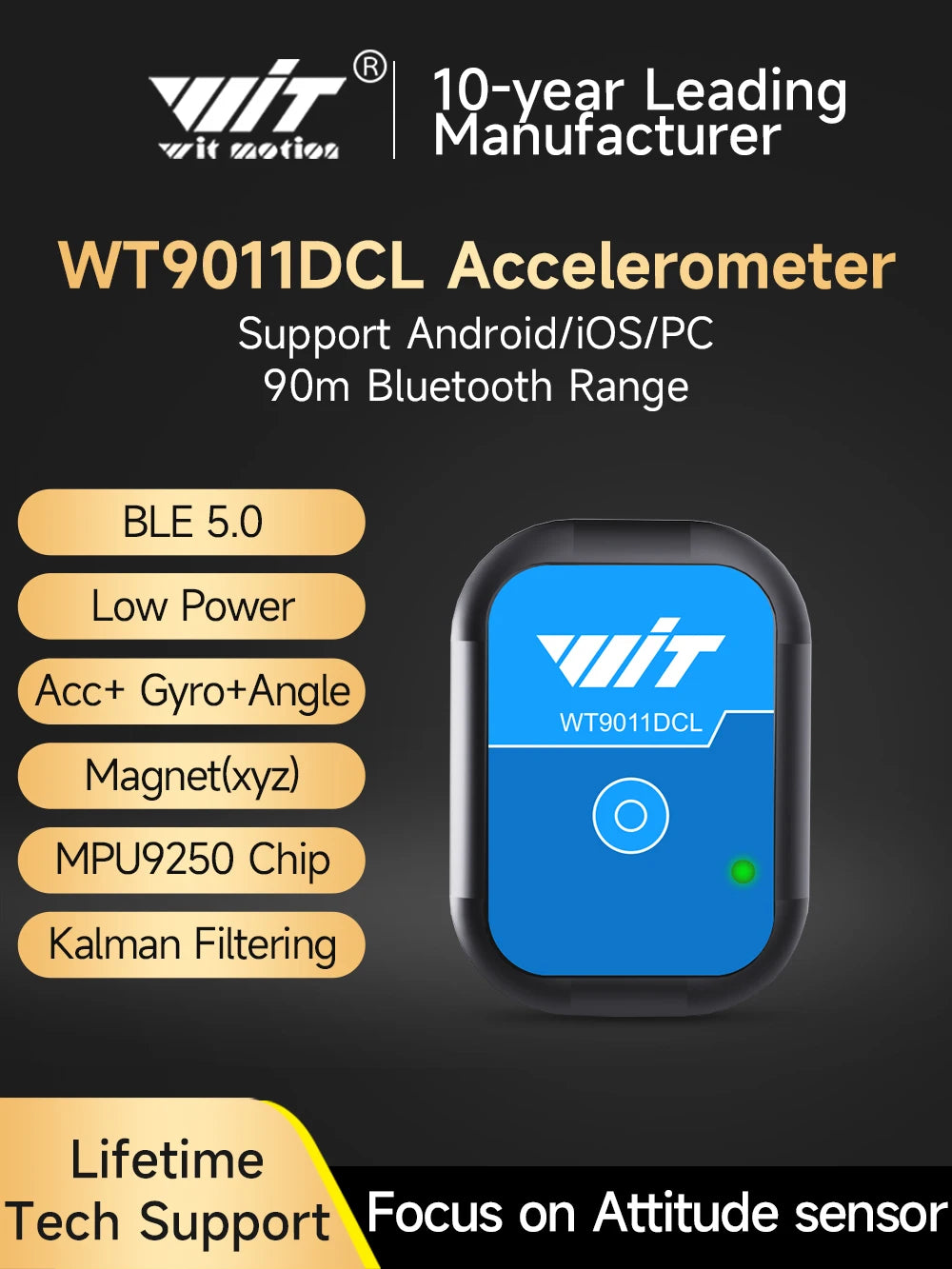 WitMotion WT9011DCL Bluetooth 5.0 Accelerometer Gyroscope Angle Sensor Electronic Compass Magnetometer Inclinometer