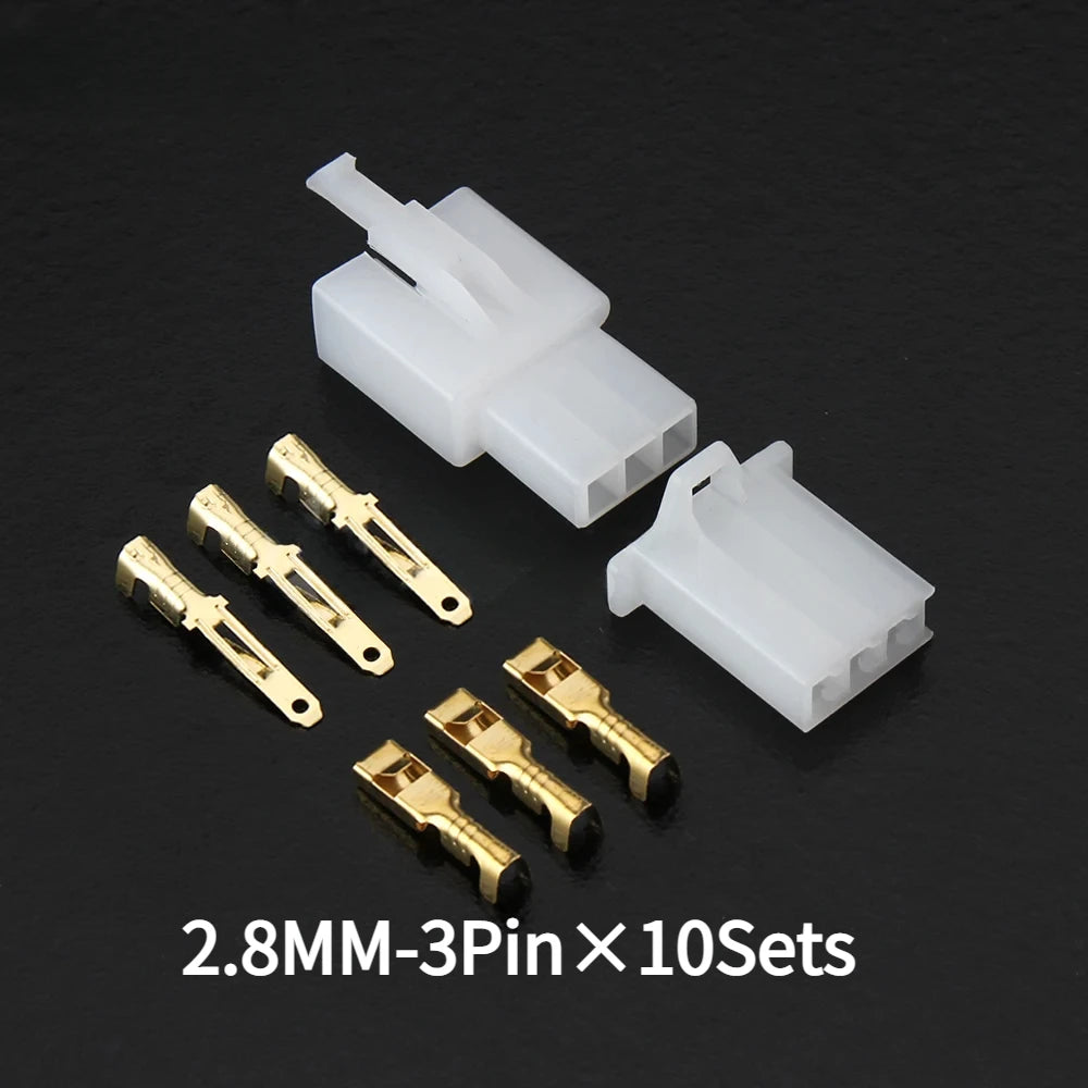 10Set 2.8mm 2/3/4/6/9P Automotive 2.8 Electrical Wire Connector Male Female Cable Terminal Plug Kits Car Motorcycle Plug Socket