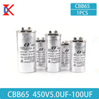CBB65 Air Conditioner Capacitor 450V AC Motor Run Compressor Starter 5/20/25/30/35/40/45/50/60/70uF