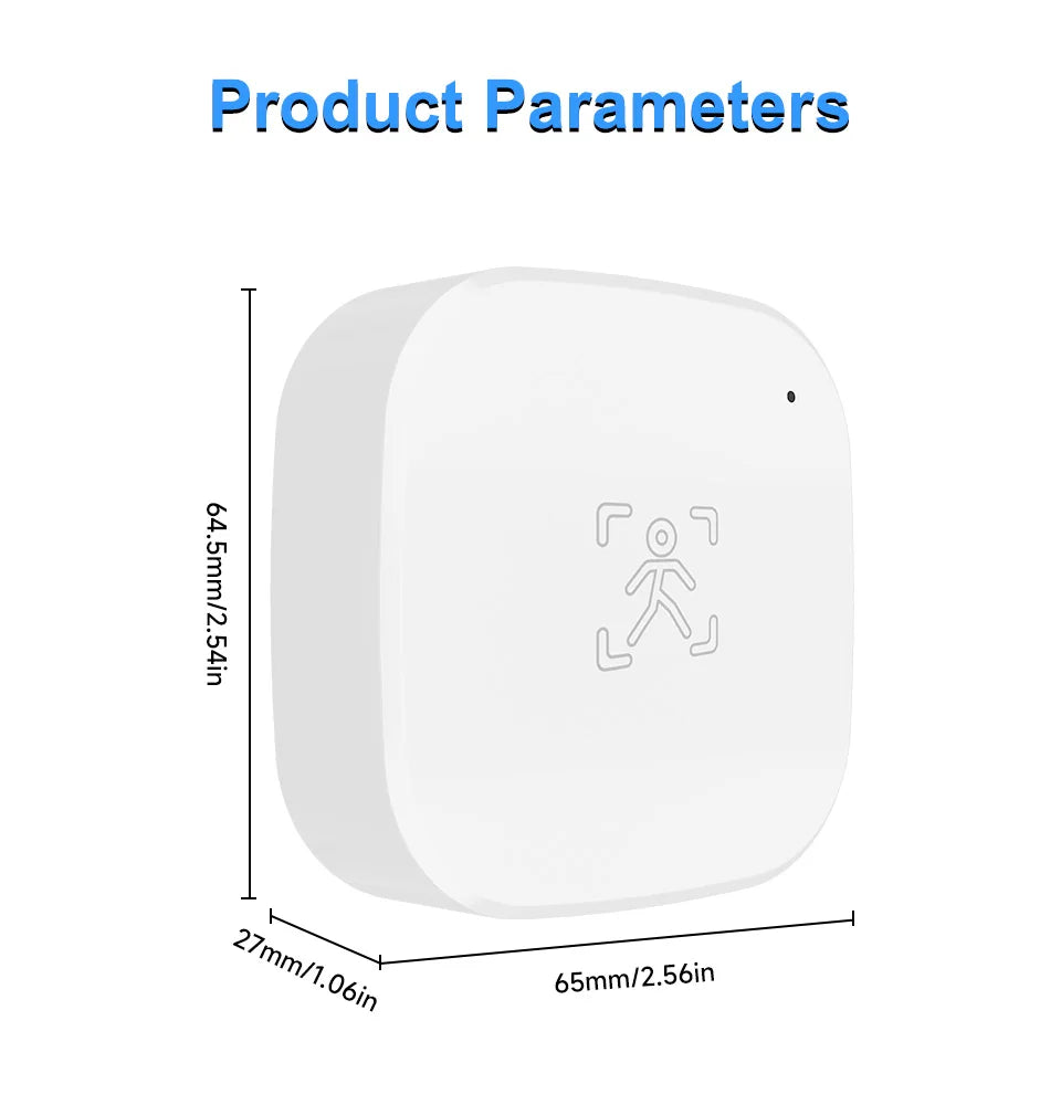 Smart Life Zigbee 24G MmWave Radar Motion Sensor Human Presence Detector Battery Powered Breathing Monitor for Home Automation