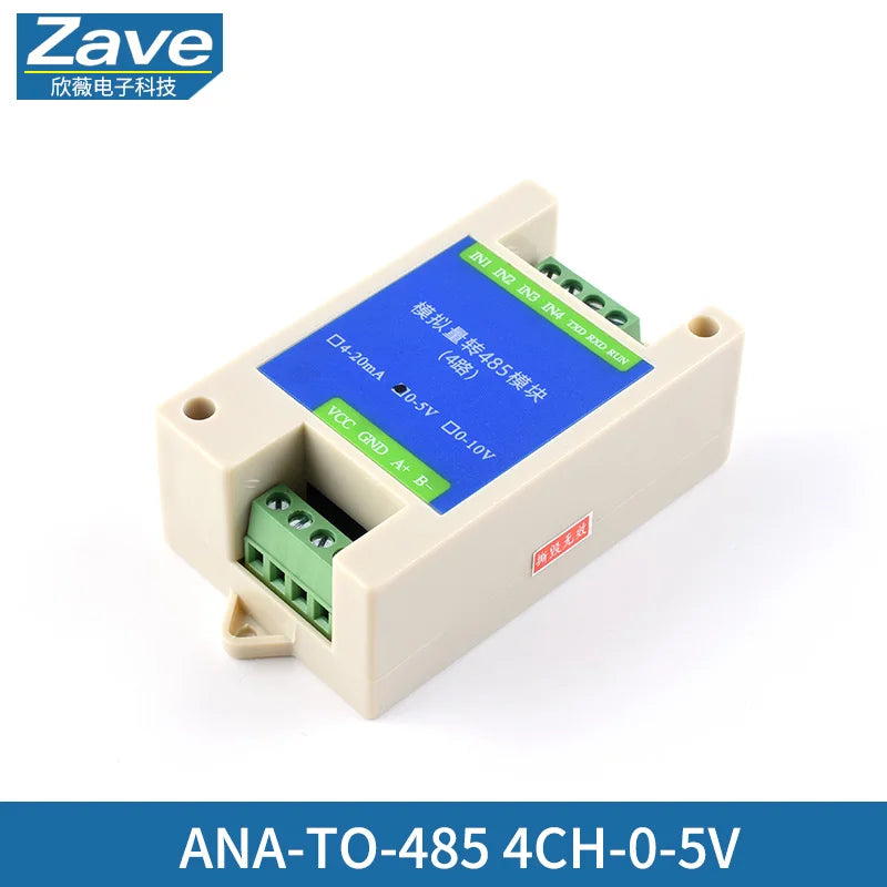 Analog Acquisition Module 4-20mA 0-5V 10V to RS485 Transmitter Modbus Wide Voltage High Precision AD