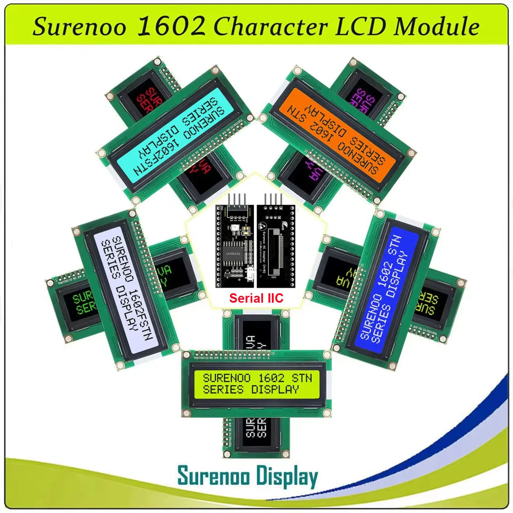 Surenoo LCD2USB USB 162 16X2 1602 Character LCD Module Display Screen Panel sutible LCD Smartie & AIDA64 for DIY PC