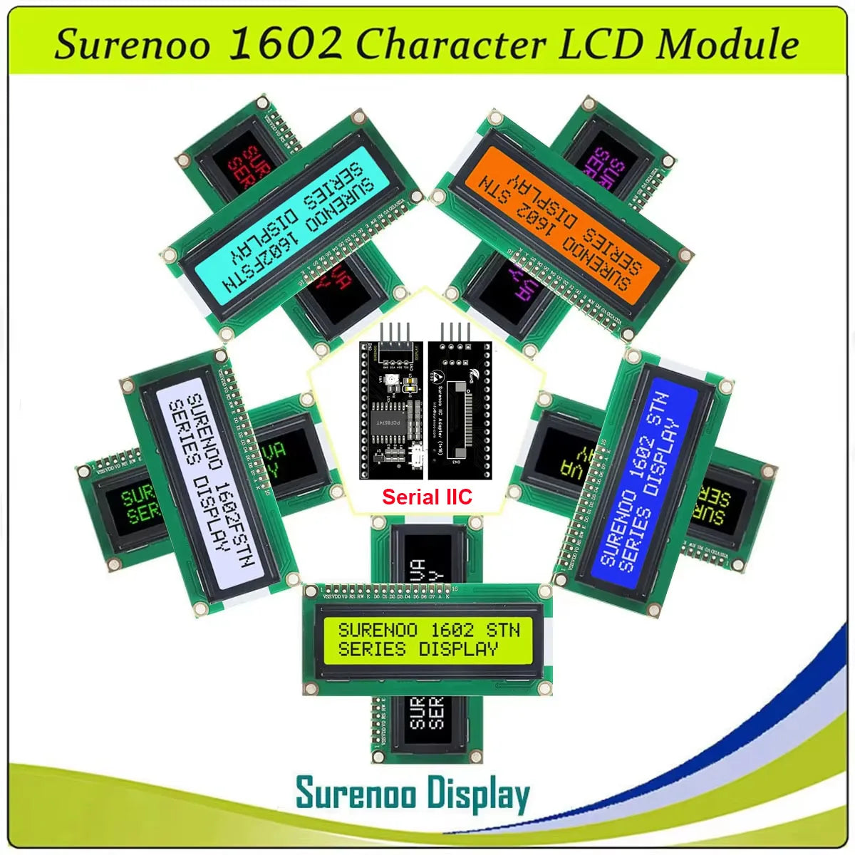 Surenoo LCD2USB USB 162 16X2 1602 Character LCD Module Display Screen Panel sutible LCD Smartie & AIDA64 for DIY PC