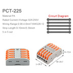 5PCS Quick Wire Cable Connectors Compact Push-in Conductor Terminal Block 2/3/4/5 Pin Electrical Wiring Connection With Lever