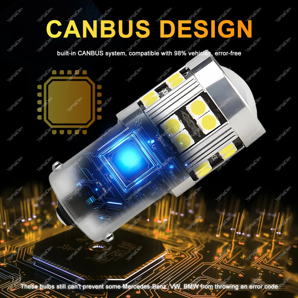 2/4 PCS CANBUS 1156 BA15S 1157 BAY15D LED Bulb For Car Turn Signal Reverse Brake Parking Lights 12V 24V 3030-24SMD 1000LM White