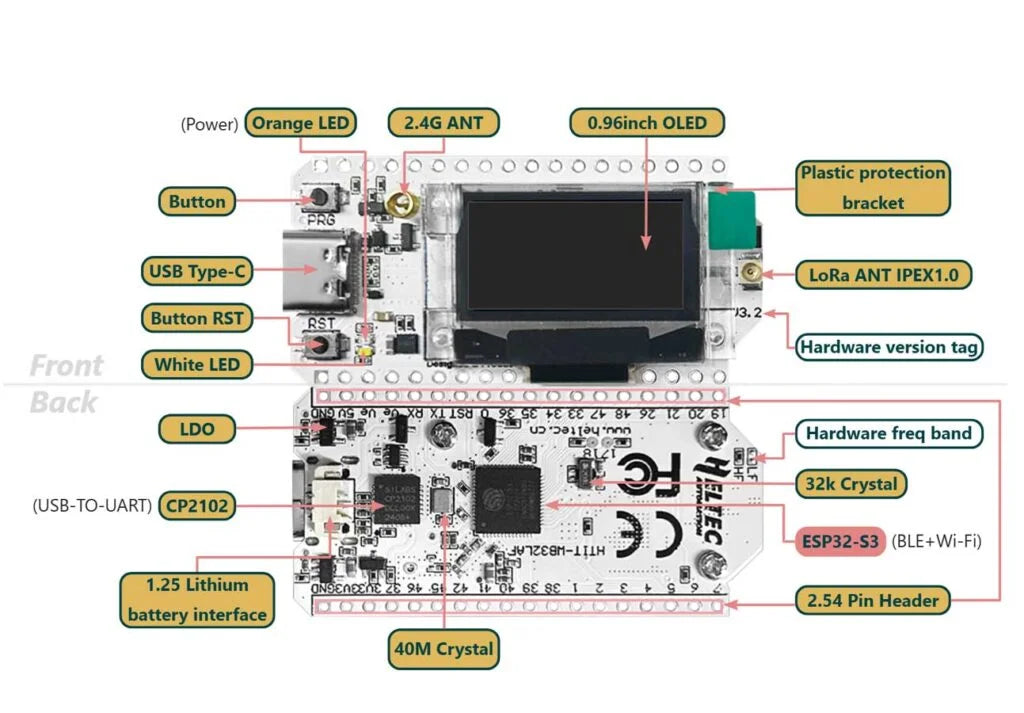 Heltec WiFi LoRa 32 V3/V4 ESP32 S3 SX1262 Dual-core Dev Board 21/28dBm for LoRaWAN Meshtastic IoT 868 915 MHz