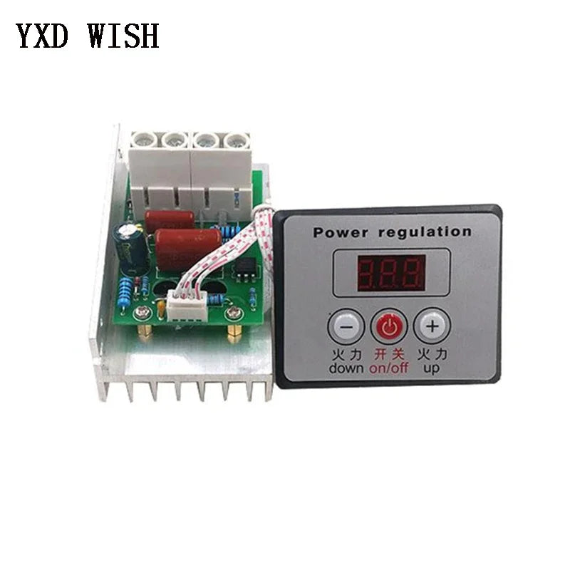 AC 220V 10000W 80A Digital Control SCR Electronic Voltage Regulator Speed Control Dimmer Thermostat + Digital Meters 10000 W