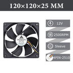 Gdstime 120mm USB PC Fan 5V 12V 24V 48V 12cm DC Brushless Cooling Fan 12025 2PIN 3PIN 4PIN Ball Computer Case Fan Waterproof Fan