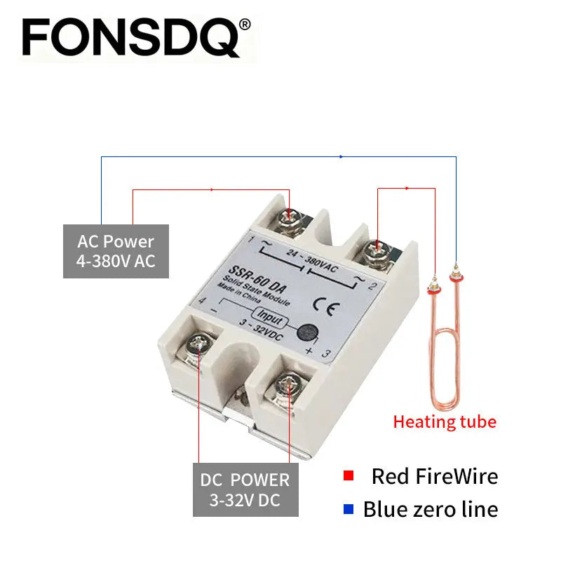 Single Phase Solid State Relay SSR 3-32VDC Input 24-480VAC Output Industrial Temperature Control Switch