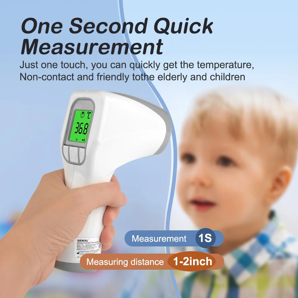 No Contact Baby Thermometer - One-Click Infrared Forehead Digital Thermometer for Infants, Kids & Adults - Fever Alert