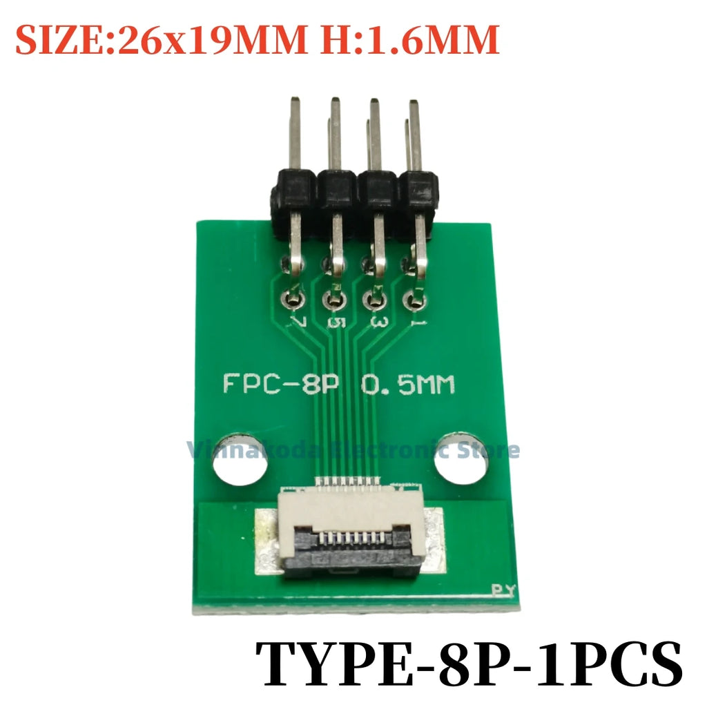 1PCS FFC/FPC Conversion Board 0.5mm Pitch Connector 2.54MM Double Row Bending Pins 4/10/12/14/15/16/18/22/24/26/30/34/40/50/60P
