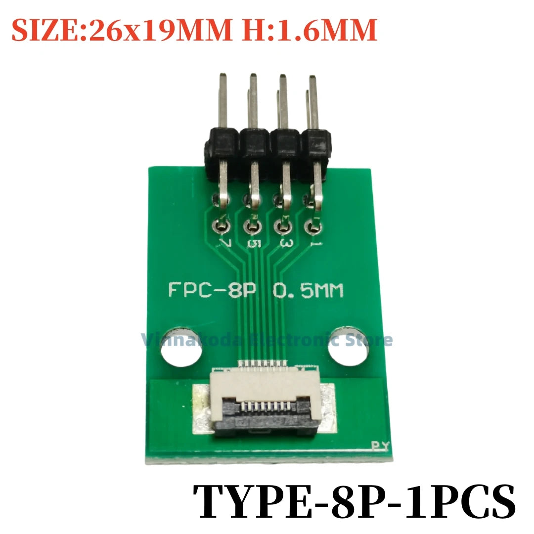 1PCS FFC/FPC Conversion Board 0.5mm Pitch Connector 2.54MM Double Row Bending Pins 4/10/12/14/15/16/18/22/24/26/30/34/40/50/60P