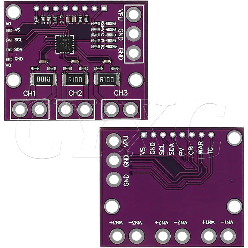 INA3221 Triple-Channel Shunt Current Voltage Monitor Sensor Low/High Side I2C Output Power Monitoring Control Module for INA219