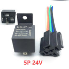 Waterproof Automotive Relay 12V 24V 4PIN 5Pin 40A with Black Red Copper Terminal Car Auto Relay Socket SPDT Harness Cable