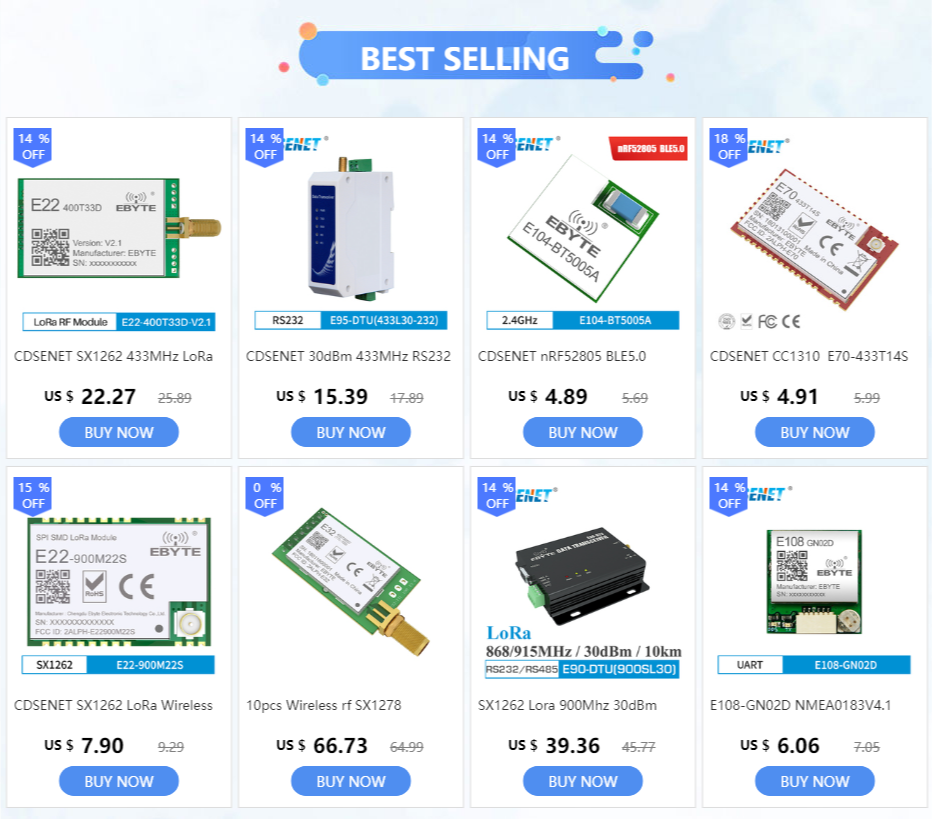 CDSENET E07-900MBL-01 New Generation Test Board E07-900M10S Development Evaluation Kit 850-931MHz CC1101 10dBm