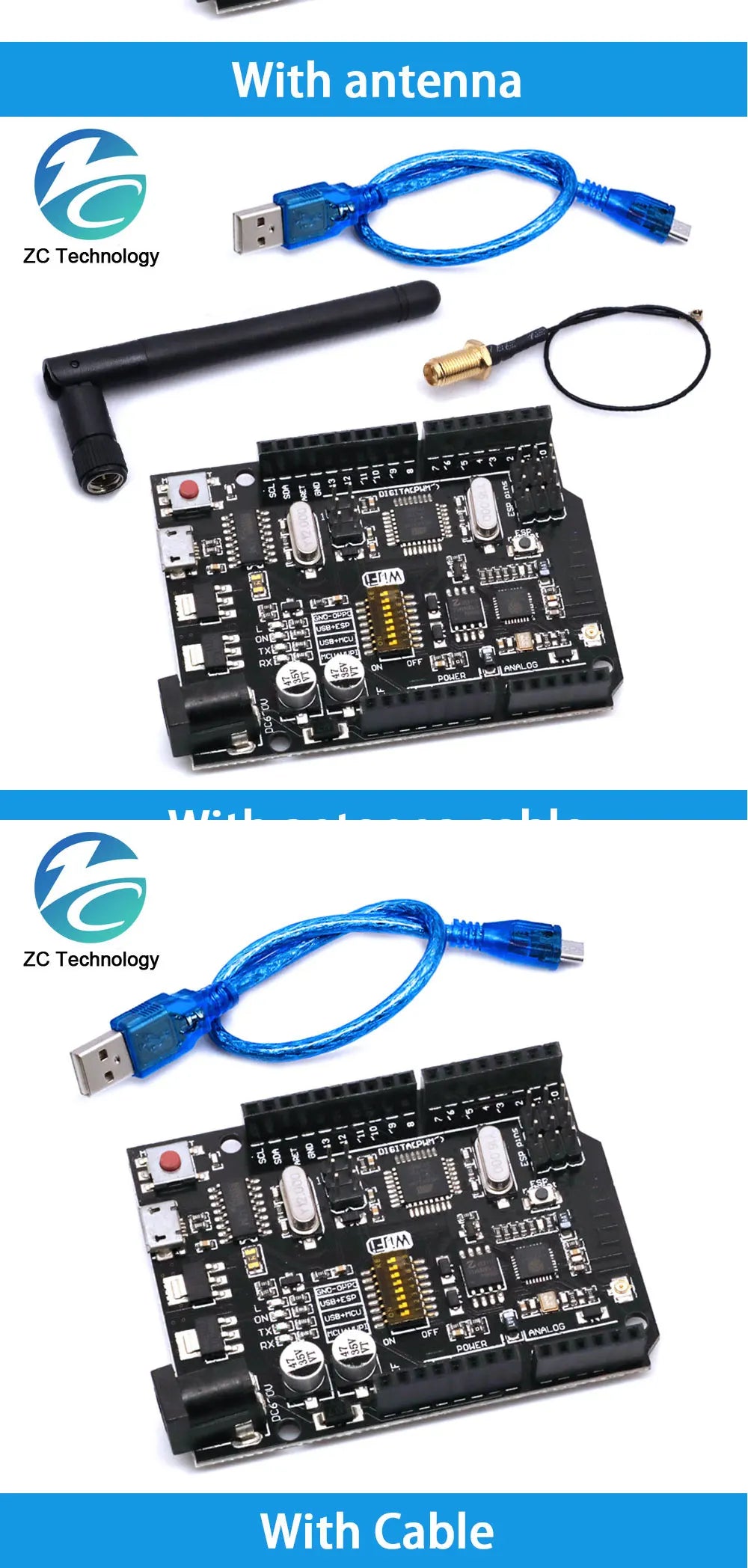 UNO+WiFi R3 ATmega328P+ESP8266 CH340 (32Mb memory) 6V-9V USB-TTL CH340G For Arduino NodeMCU WeMos One Development board