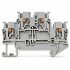 DIN Rail Terminal Blocks PTTB-2.5 Push-In Double Level 0.14-2.5mm2 Screwless Electrical Wire Connectors for Control Panel Wiring