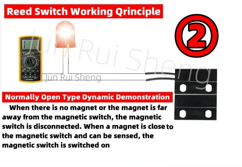 Plastic Reed Contact Switch GPS-01 6*30MM 3Line Normally Open Normally Closed NO/NC Conversion Magnetic Control Induction Sensor