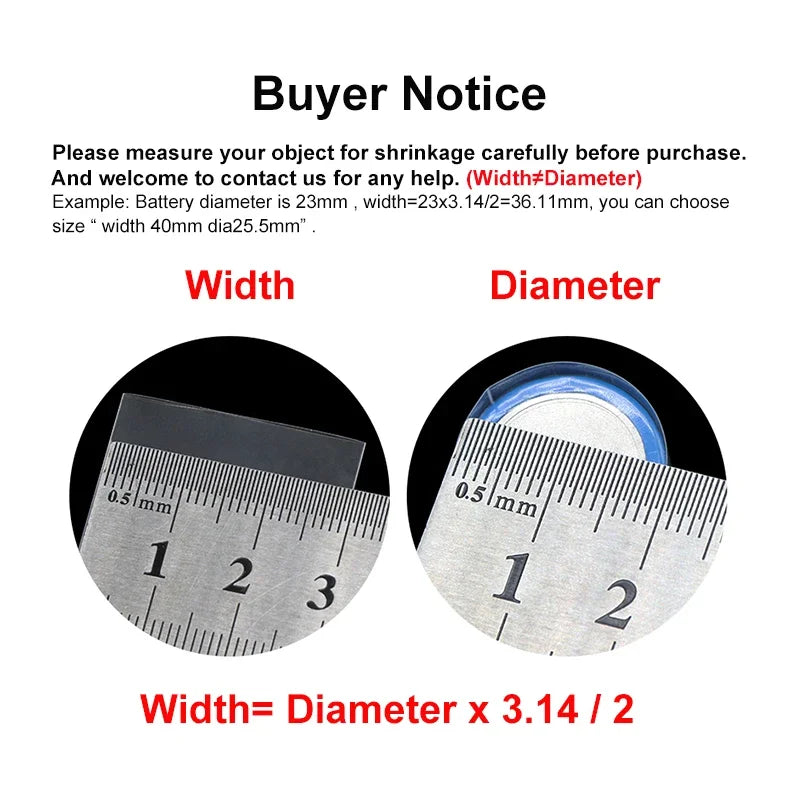 2/5/10/50m Width 85mm PVC Heat Shrink Tube Insulated Film Wrap Protection Case Wire Cable Sleeve Lithium Battery 18650 Pack