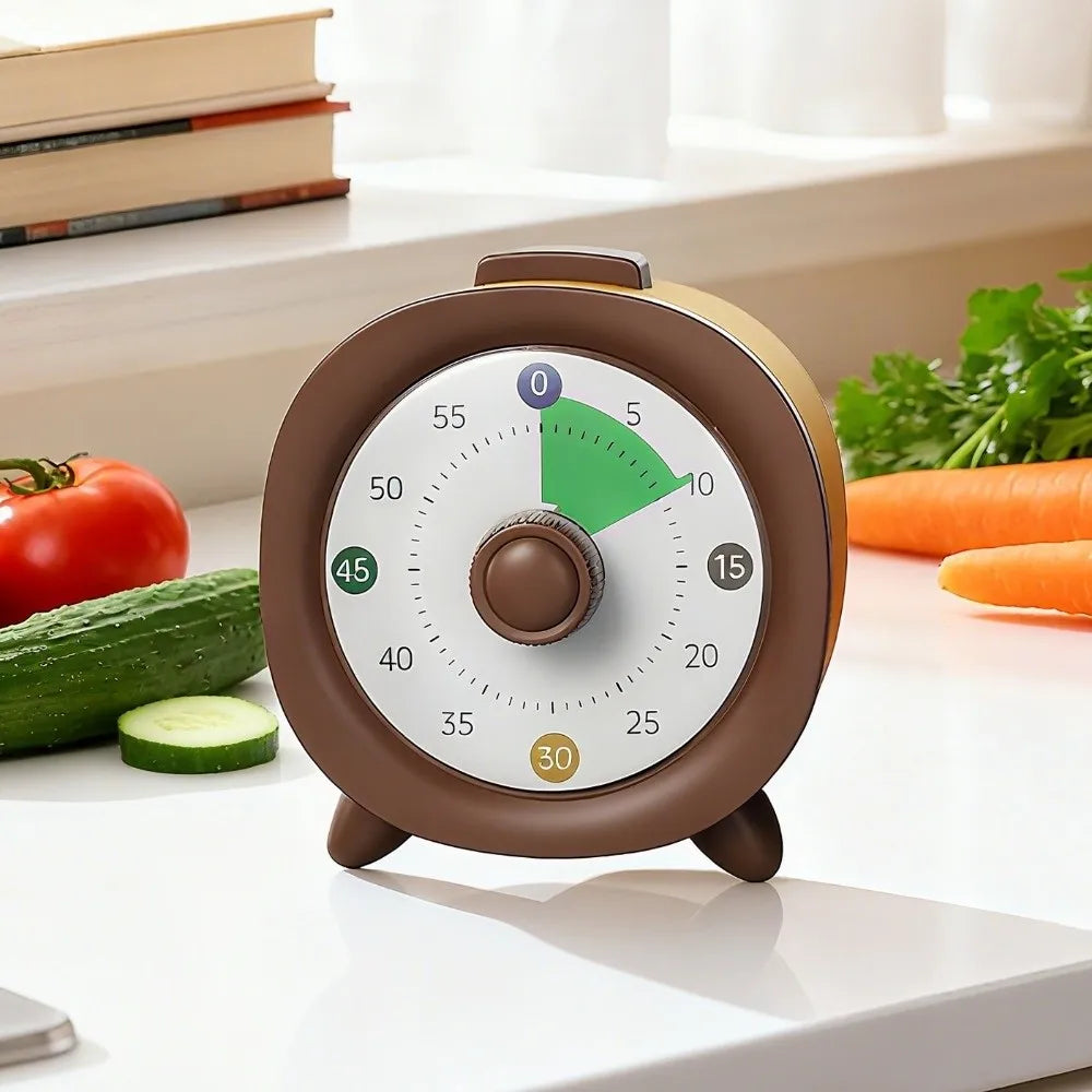 60 Minutes Visual Timer Round/Square Ultra Silent Countdown Alarm Clock Self-discipline Visualization Kitchen Timer