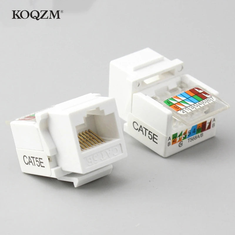 10Pcs RJ45 CAT5e Ethernet Network Keystone Jack Clip Module Wall Plug Connector