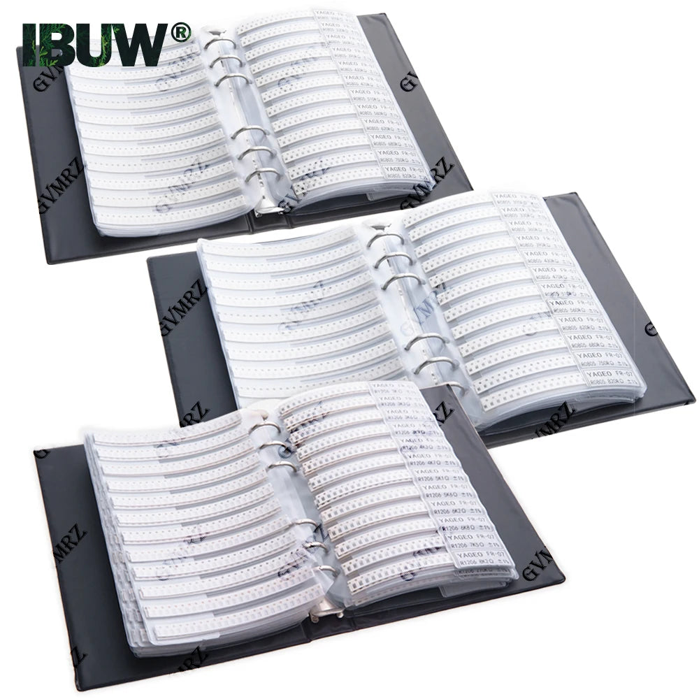 Resistor Kit SMD Book  Resistor Assortment Kit 0201 0402 0603 0805 1206 1% FR-07 170 Values 0R-10M Smd DIY Sample Book
