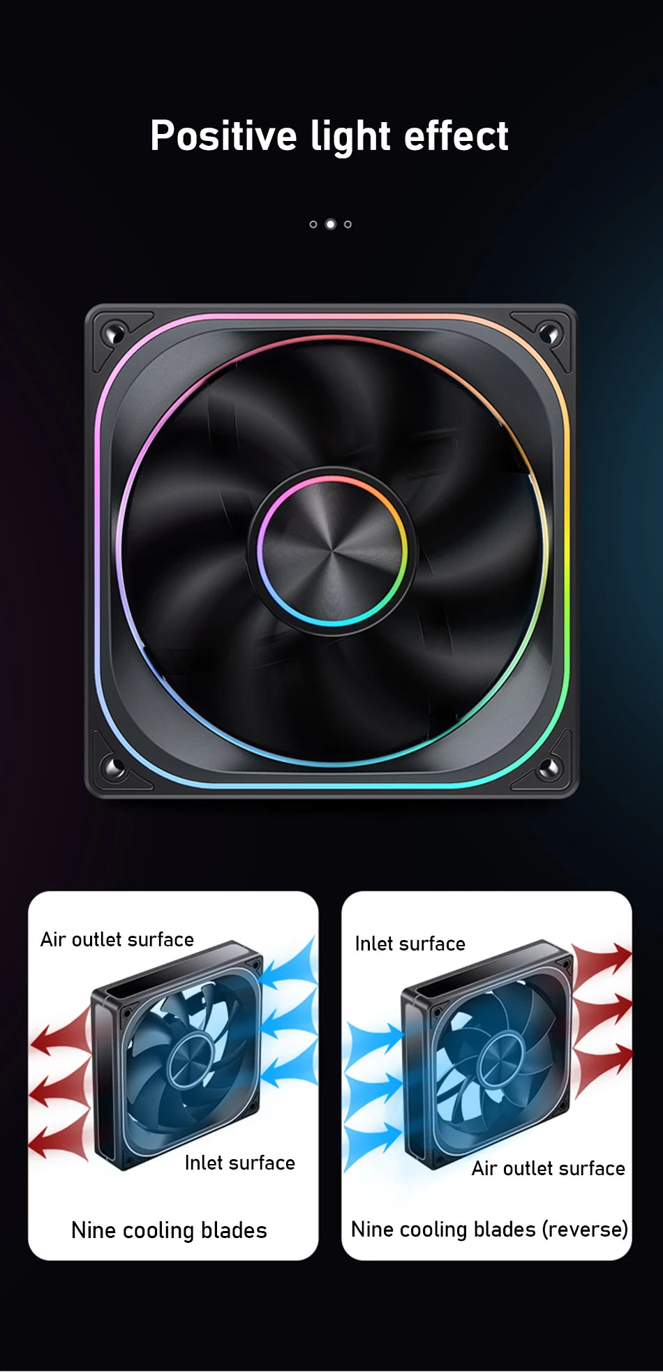 JONSBO ZA-120/240/360 Case Fan 5V/3Pin ARGB Four Sided Thousand Layer Mirror Combination Structure Cold Exhaust Cooling Fan