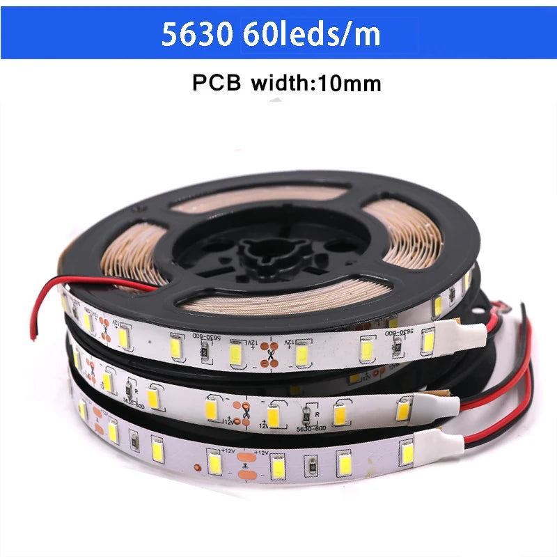 DC12V LED Strip 5050 5054 2835 240LEDs/m High Bright Flexible LED Rope Ribbon Tape Light Lamp Warm White / Cold White 5m