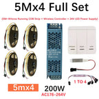 DC24V WS2811 COB LED Light Strip Kit 5M 10M 360LEDs/m Addressable Running Water Flowing Lamp With Wireless Controller Power Kit