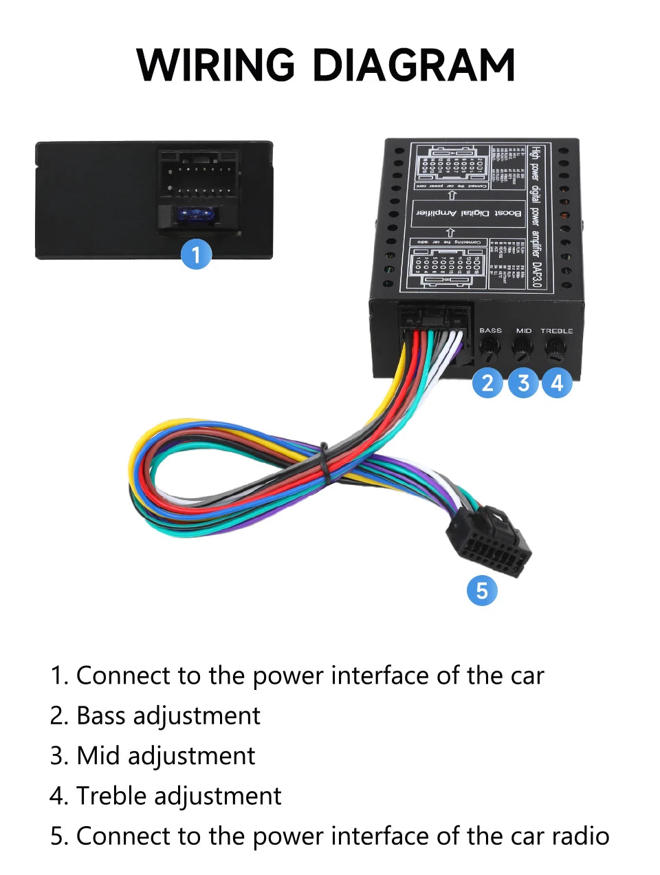 HIFI Car DSP Amplifier Lossless Modified Speakers 4*60W for Android Car Radio Stereo Car Sound Upgrade Audio Signal Processor