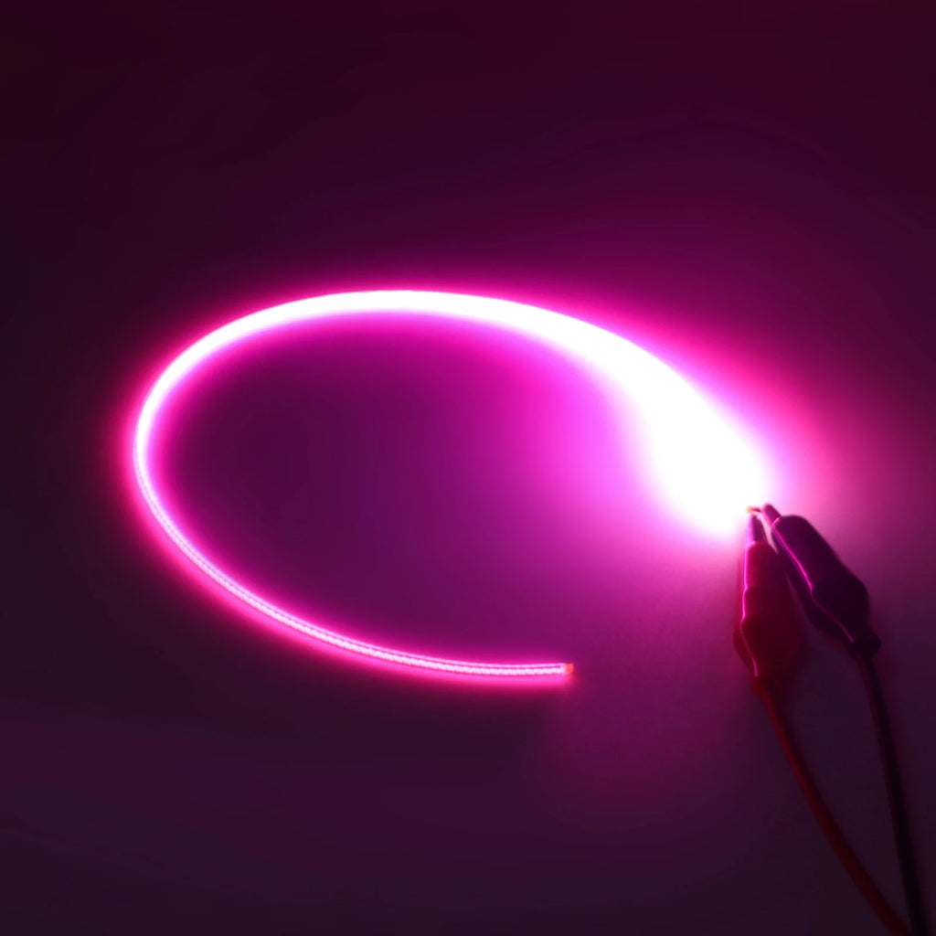 Free Cut Flexible COB LED Filament DC3V Edison Bulb Lamp Parts Diode Lighting 25mm-300mm Pink Red Ice-Blue 2700K +- On One Side