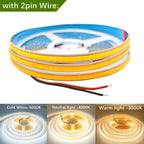DC 12V/24V 8MM COB LED Strip Free Cut Cuttable 400LEDs/M 528LEDs/M High Density Flexible Tape Home Decoration Lighting 0.5M-10M
