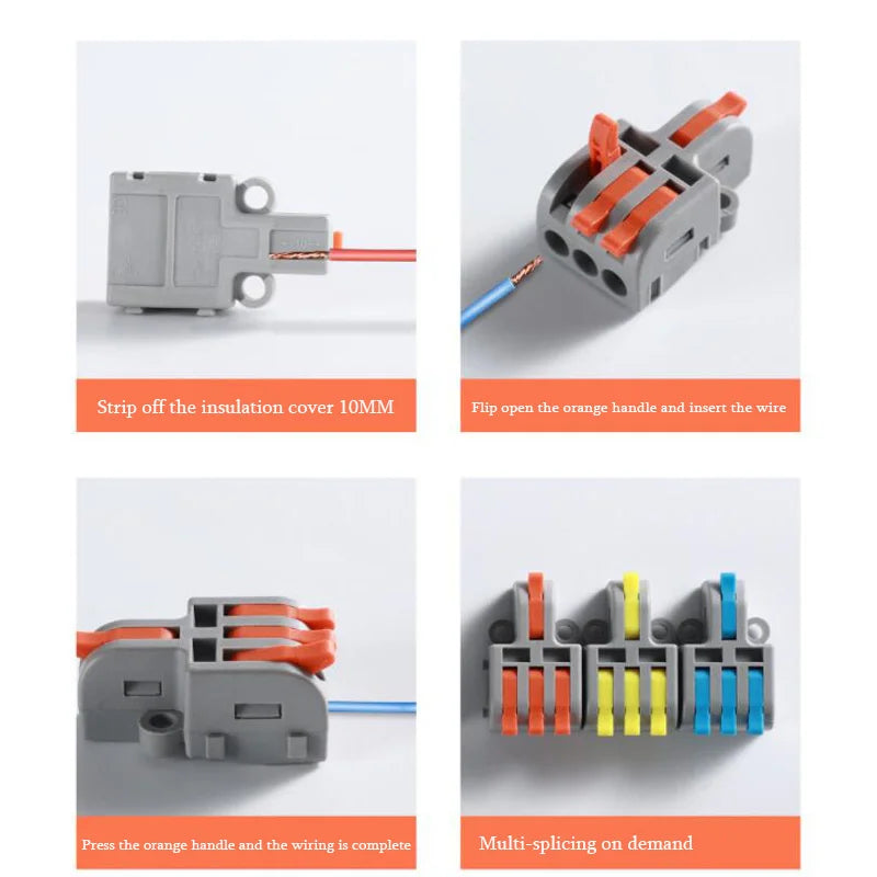 Wire Connector Quick Splitter Mini Splicing Universal Conductor Wiring Cable LED Terminal Block Push-in Electrical Connectors