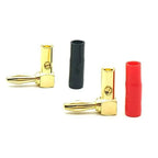 4/8pcs 4mm L-shaped Right Angle Banana Plugs -Soft Plastic Shell 90° Connectors (Red & Black) for Audio, Video & Speaker Systems