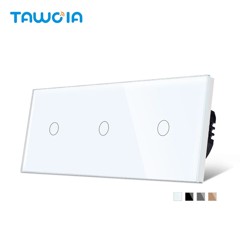 TAWOIA EU Triple 1/2/3/4 Gang 1/2 Way Wall Touch Light Switch 228mm Waterproof Backlight Sensor On/Off Switches