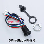 JCD 2/4/5Pin Type C Connector With Line Nut Locking Plate PH 2.0 Waterproof Cap High Current Fast Charging Jack USB C Port