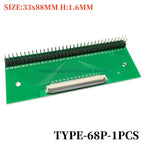 1PCS FFC/FPC Conversion Board 0.5mm Connector to 2.54MM Double Row Bent Pins 4/10/14/15/16/22/26/30/32/36/42/45/60/64/68/80/96P