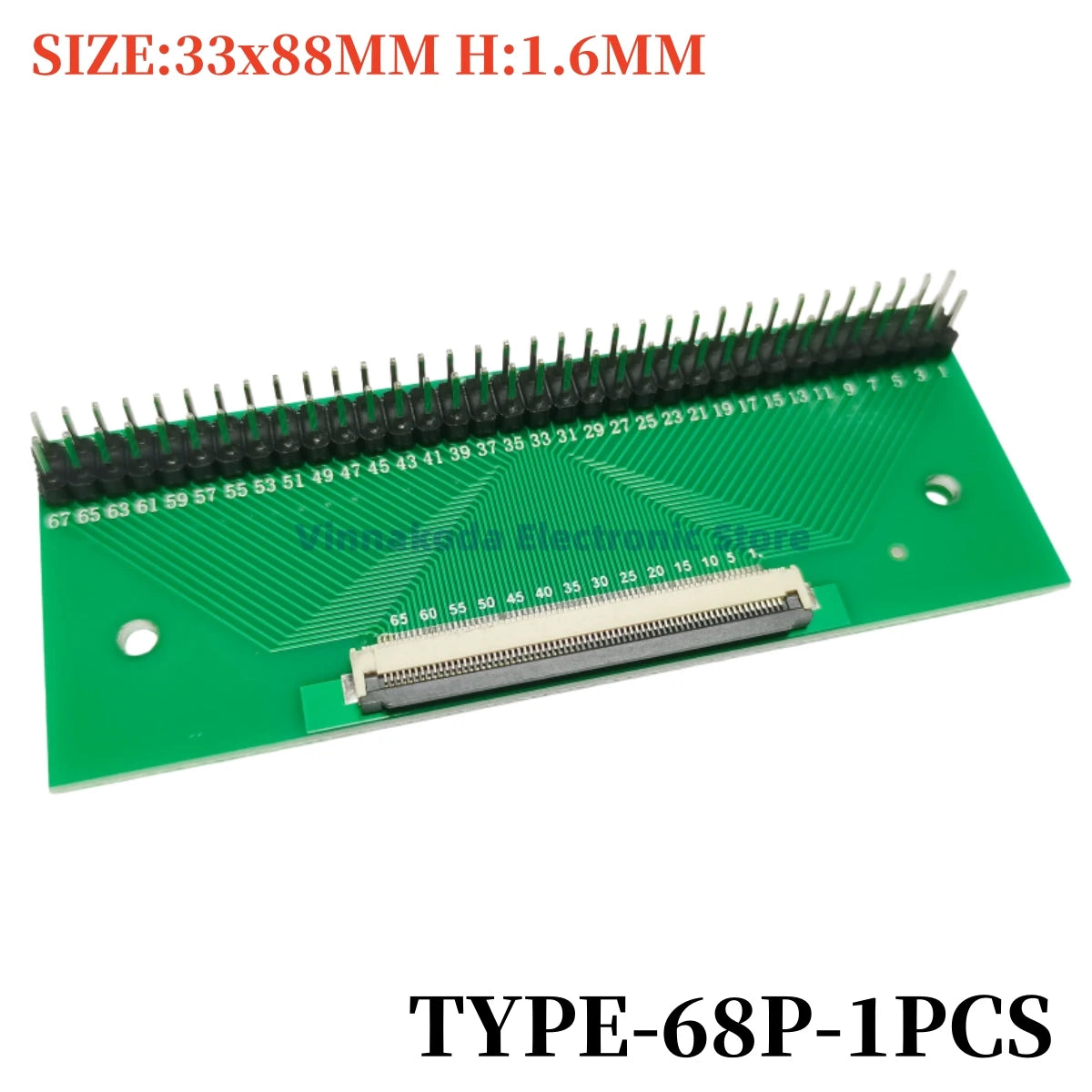 1PCS FFC/FPC Conversion Board 0.5mm Connector to 2.54MM Double Row Bent Pins 4/10/14/15/16/22/26/30/32/36/42/45/60/64/68/80/96P