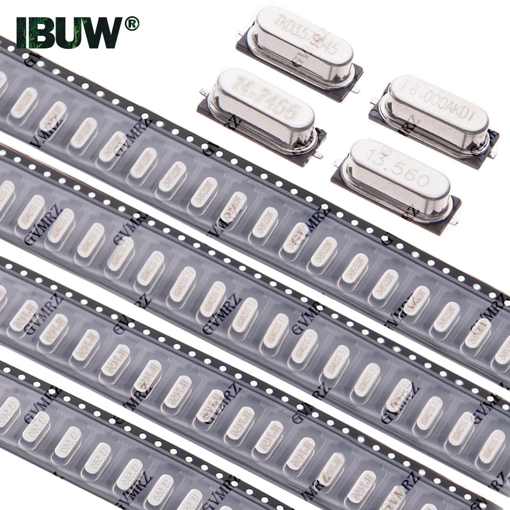 HC-49SMD SMD 2-Pin Passive Crystal Oscillator - High Precision Quartz Resonator 25MHZ 24MHZ 8MHZ 16MHZ