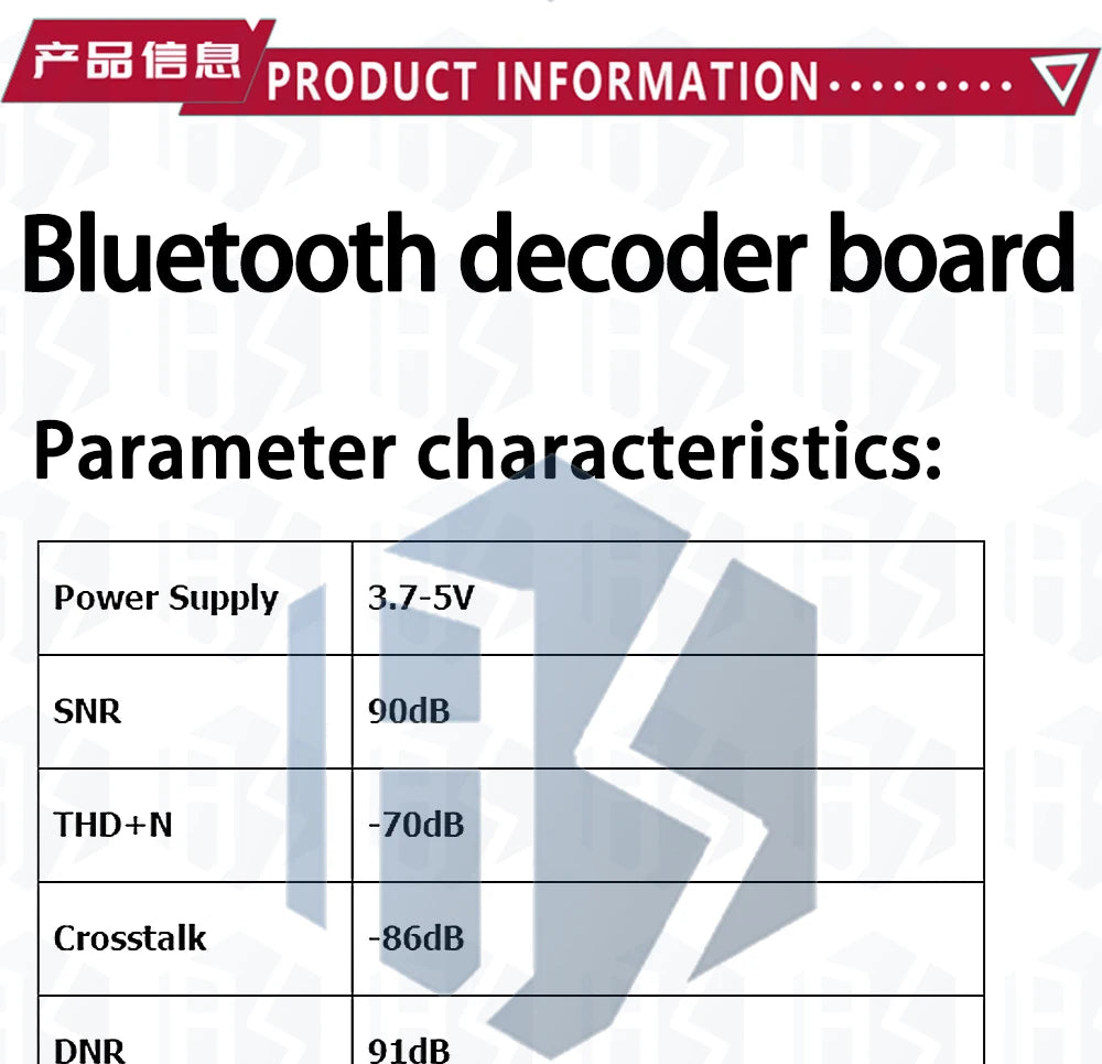 ‌XY-BT5W Bluetooth 4.2 Audio Module - 3.7-5VDC 5W×2 Stereo Amplifier Board w/A2DP & Auto Pairing for Portable