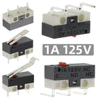 20/100/1000Pcs Micro Limit Switch Mouse Button Tact Switch with Handle Roller Lever Arm Bent Pin PCB Terminal SPDT