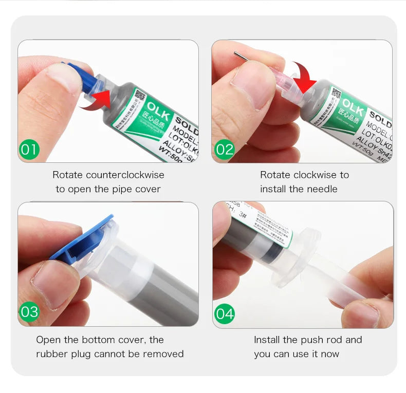 OLK Sn63Pb37 Solder Paste, Flux,Sn99.3cu0.7 Lead-Free Solder Paste Free Cleaning Is Widely Used In All Kinds Of Soldering