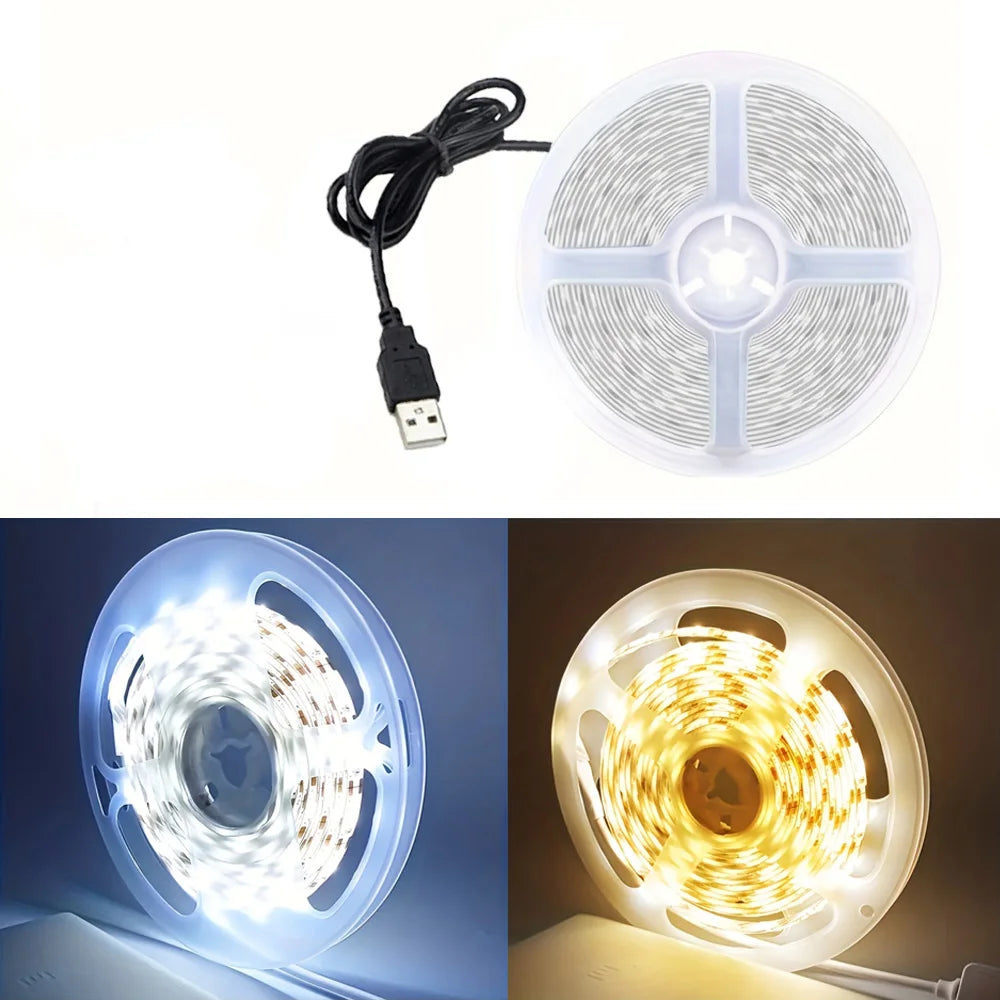 1-5m 5V LED Strip Lights 2835 USB 60 LEDs/m TV Backlight Flexible Lighting Ribbon Tape for Bedroom Wardrobe DIY Decoration Light