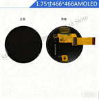 1.75-Inch Full Round AMOLED Display - 466x466 High Resolution, Outdoor Brightness, Capacitive Touch for AI Smart Watch Speaker